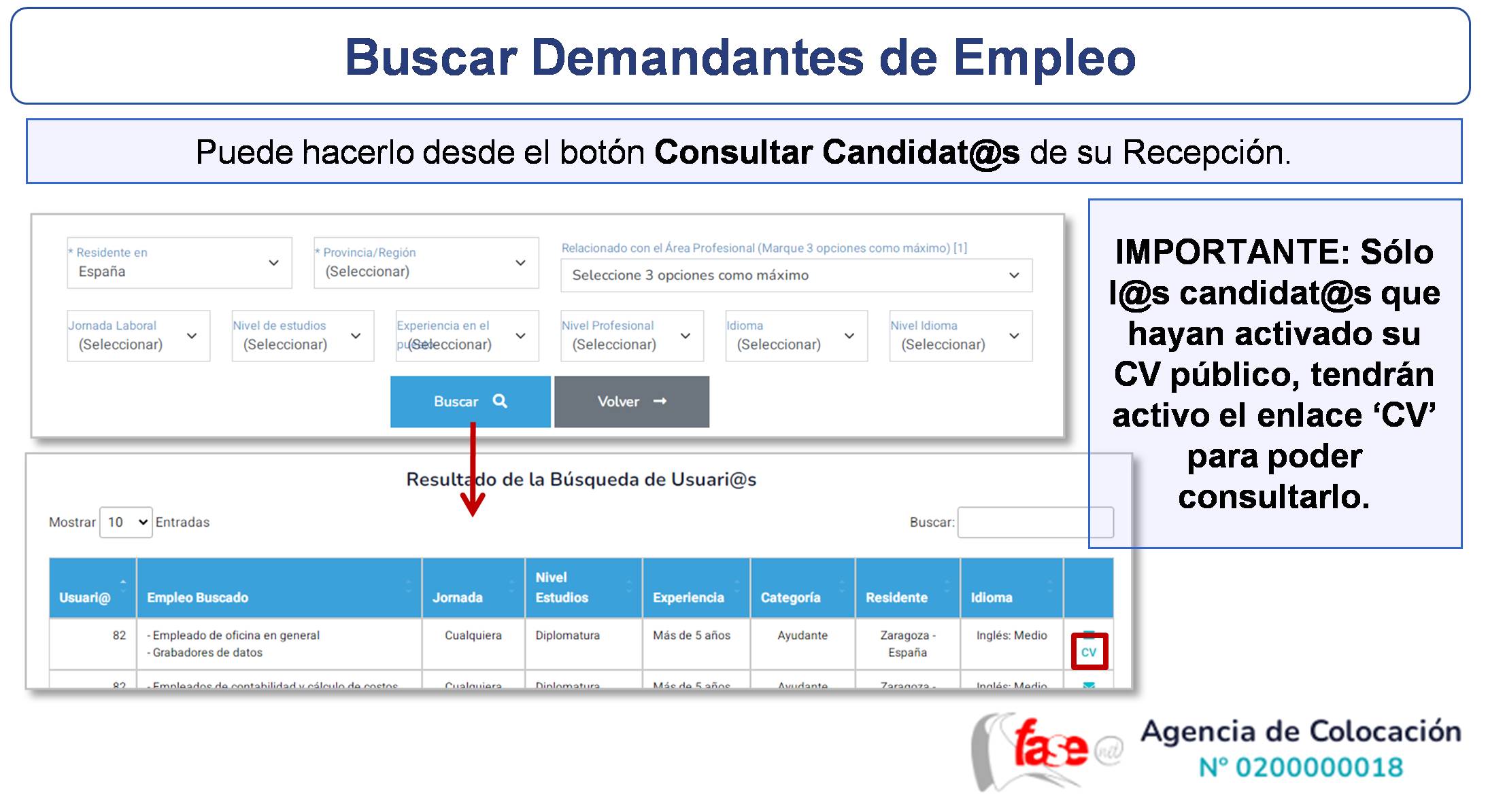 Buscar Demandantes de Empleo