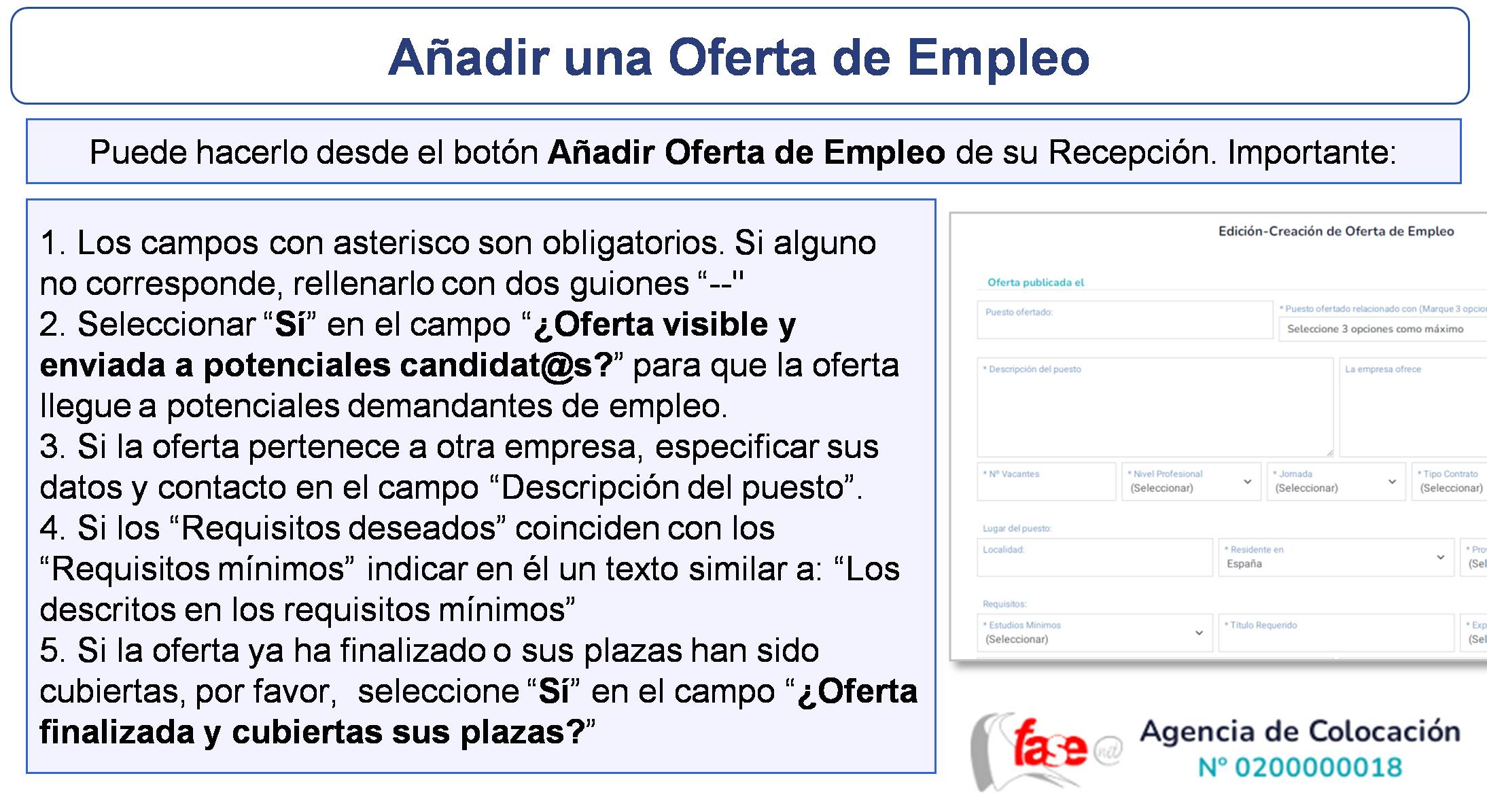 Añadir una Oferta de Empleo